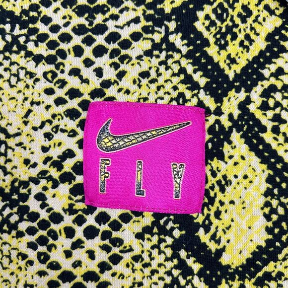 Nike Fly T-Shirt Womens Medium Loose Fit Vivid Sulfur Snakeskin Short Sleeve NWT - Picture 4 of 11